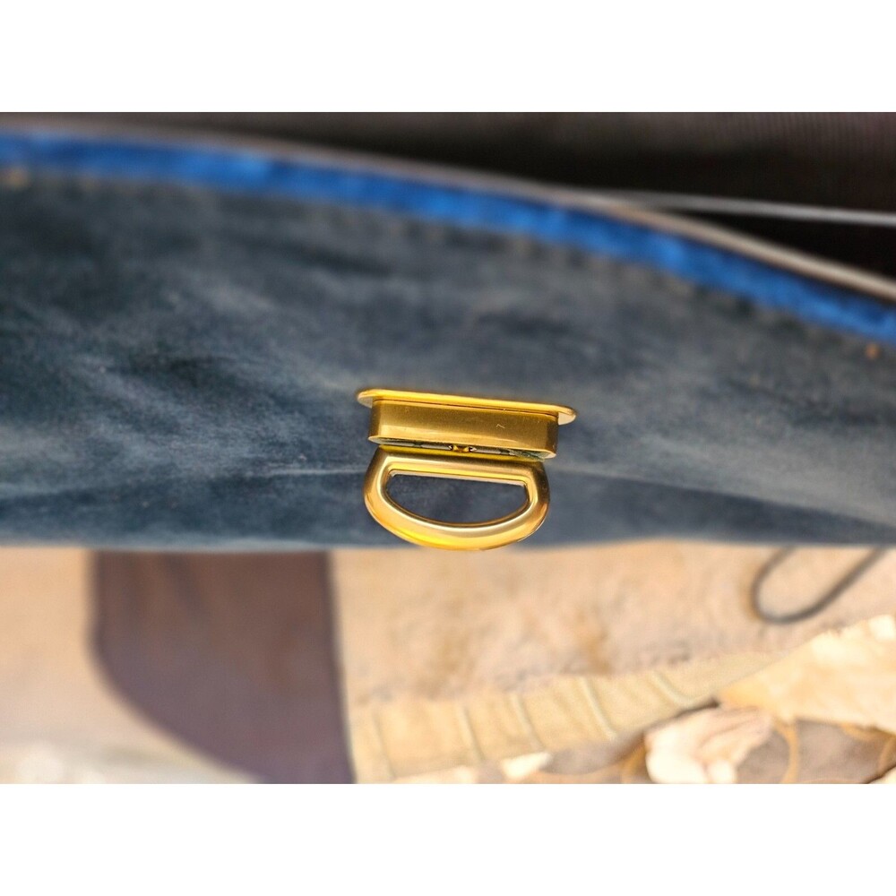 Ralph Lauren Tiffin 33 Velvet Top-Handle Bag, Prussian Blue, NWT - Picture 5 of 16